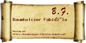 Baumholczer Fabióla névjegykártya